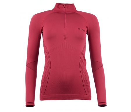 Odlo 1/2 zip Evolution warm – Langærmet bluse til dame – Bordeaux