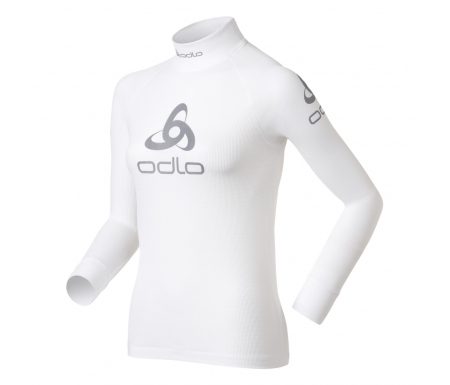 Odlo Shirt l/s Crew Neck Logo Line – Løbebluse – Dame – Hvid