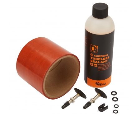 Orange Seal Tubeless Kit – 75 mm fælgtape – 237 ml. Subzero væske