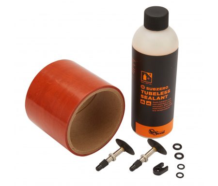 Orange Seal Tubeless Kit – 75 mm fælgtape – 237 ml. Subzero væske