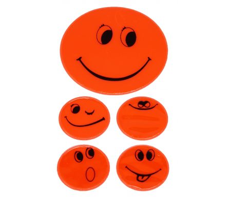 Refleksark med smileys Orange