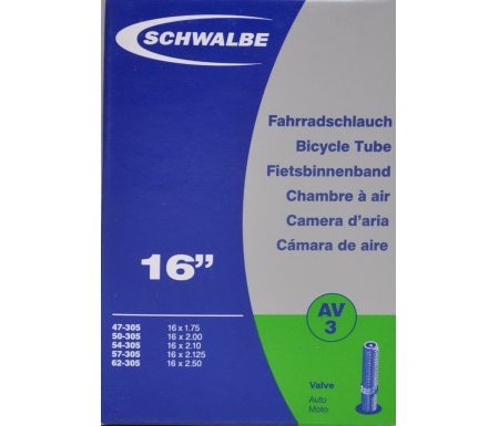 Schwalbe slange 16 x 1,75-2,50 med Auto ventil AV3