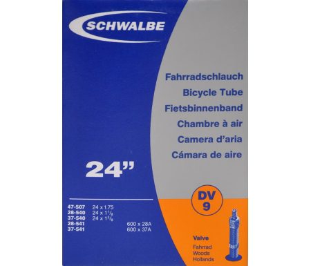 Schwalbe slange 24 x 1. 1/8-1,75 med almindelig ventil DV9