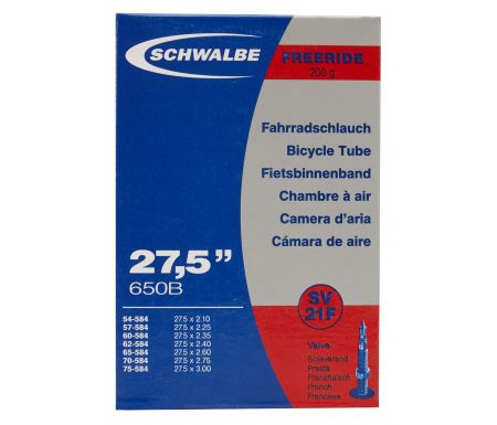 Schwalbe slange 27,5×2,10/3,00 med Racer ventil SV21F