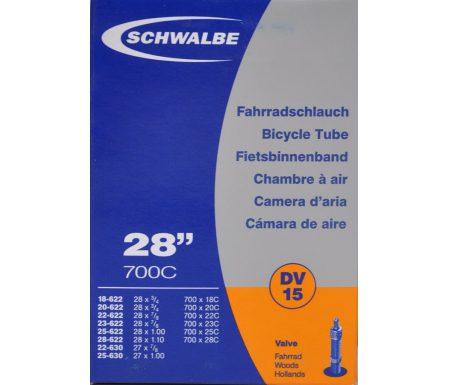 Schwalbe slange 700 x 18-28c med almindelig ventil DV15