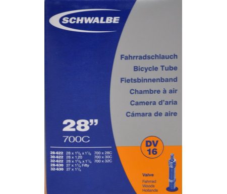 Schwalbe slange 700 x 27-32c med almindelig ventil DV16