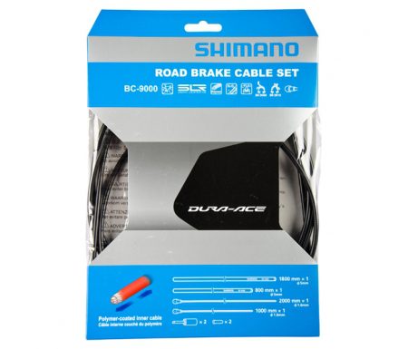 Shimano Dura Ace Bremsekabelsæt – Road Polymer – For-og bagbremsekabel komplet – Sort