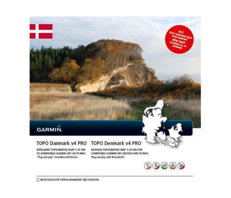 Topografiskkort Danmark Garmin v4 Pro MicroSD kort