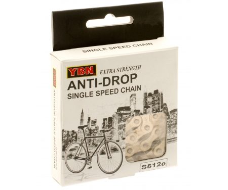 YBN kæde Anti Rust S512eRB til E-bike – 1/2 x 1/8" single speed
